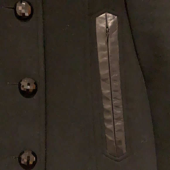 Mackage Women’s Funnel Neck Wool Cashmere Blend with Leather Trim - medium - Picture 8 of 10